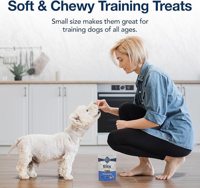 Blue Buffalo Bits Soft Dog Treats for Training, Made With Natural Ingredients & Enhanced with DHA, Beef, Salmon, Turkey, & Chicken 4-oz Variety Pack, 4 ct