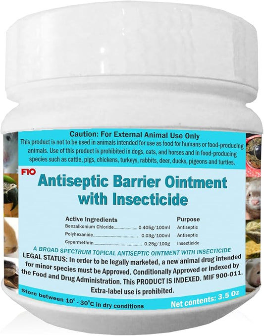 F10 Antiseptic Barrier Ointment for Pets, Natural Wound Healing Ointment for Pet & Prevents Infection - 100g