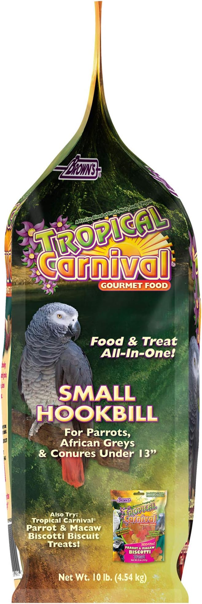 Small Hookbill Food – Gourmet Blend with Fruits, Nuts & Seeds, 10 Pounds, Omega 3 & Natural Preservatives, Supports Digestion