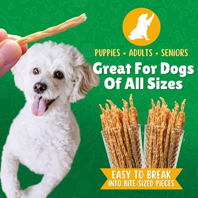 Chicken Jerky Straws Dog Treats – Chicken Sticks for Dogs Made and Sourced in The USA – Natural Single Ingredient Dehydrated Crunchy Treats for All Breeds – 28oz Bag
