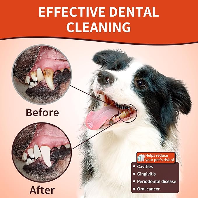Dog Dental Wipes - Dental Finger Wipes for Cats & Dogs - Dog Toothbrush Finger Dental Wipes to Remove Plaque & Tartar,Effective Teeth Cleaner (100PCS)