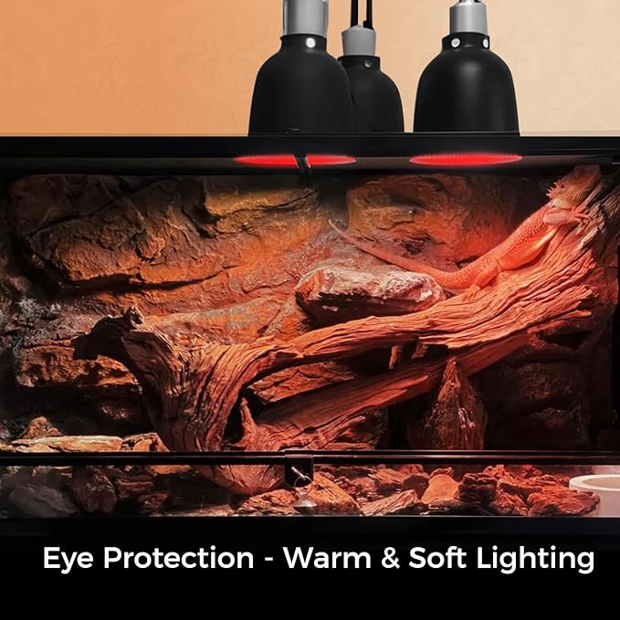 Reptile Heat Lamp Bulb 100W 2PCS, Infrared Heat Emitter Red Heat Lamp for Reptile Amphibian, Infrared Basking Spot Light Bulb
