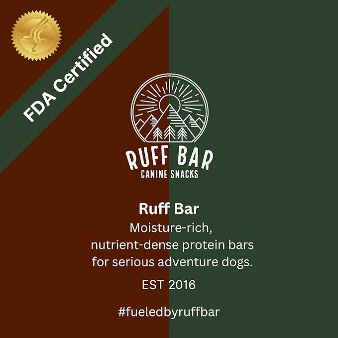 Bison & Pork Dog Treat - Real Meat Snack Bars - Natural, Grass Fed, Hormone & Antibiotic Free Snack Bars for Active Dogs with Dates, Chia Seeds, Carrots & Celery - 1.5oz - 5 Packs