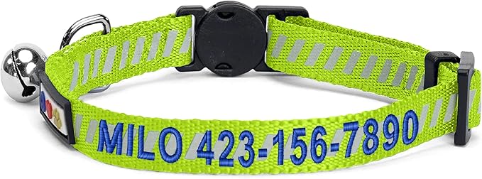 Pawtitas Personalized Cat Collar With Breakaway Safety Release Buckle Adjustable Length