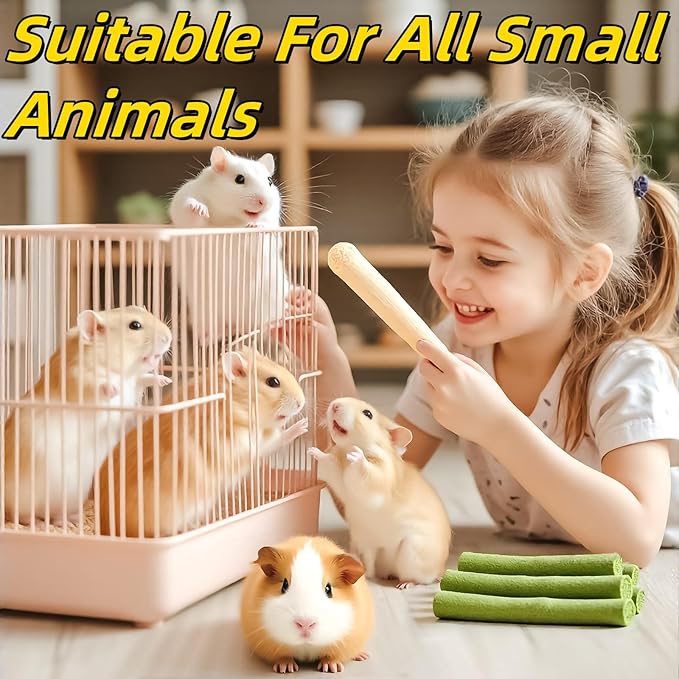 Rabbit Toys 285g/10.1oz Bunny Chew Treats Timothy Hay Sweet Bamboo Snack Guinea Pig Molar Branch Toy Apple Stick Alfalfa Food for Cleaning Teeth Grinding Dental for Hamster Squirrel Chinchilla