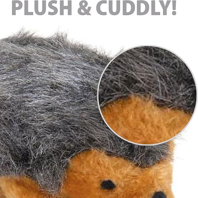 Jeffers Pet Plush Dog Toy with Squeaker, Hedgehog 4" - Soft Crinkle Fabric, Safe & Durable, Healthy Fun for Small & Medium Dogs, Interactive Play, Fetch, Tug - Best Gift for Active Games