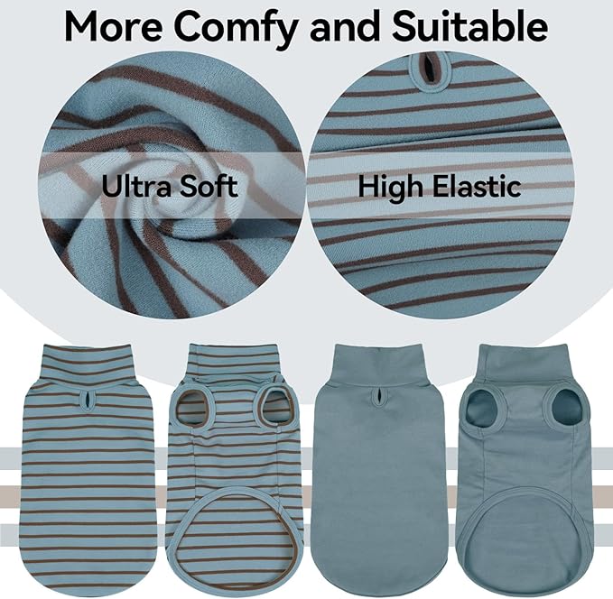 2 Pack Large Dog Sweaters Turtleneck Pullover, Winter Fall Dog Clothes Coat Jacket for Dogs Boys & Girls, Pet Sweatshirt Fleece Vest for Labrador Retriever, Australian Shepherd, Blue XL