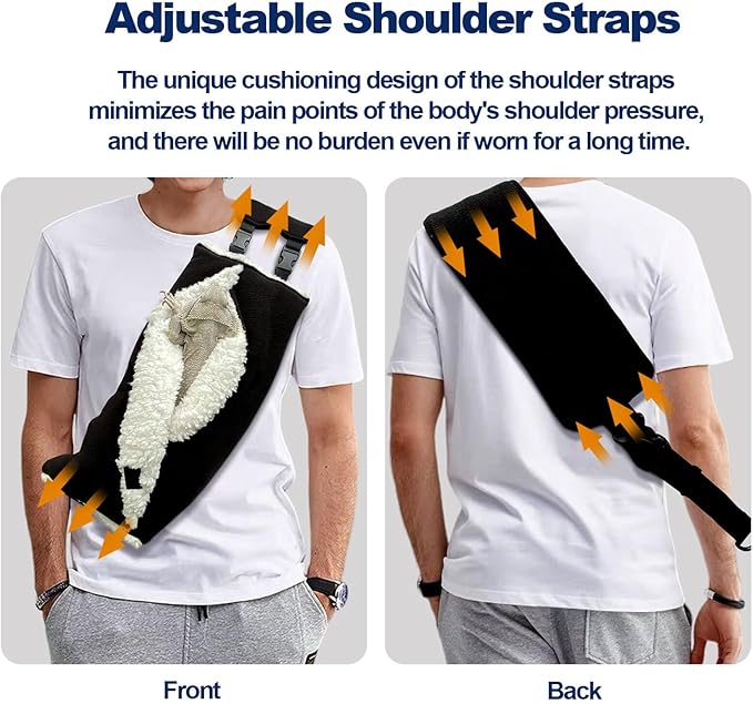 Adjustable Fluffy Bearded Dragon Sling Carrier Bag, Reptile Carrier with Leash Harness Lizard Cage Accessories for Small Animal, Kitty, Ferrets, Squirrel, Hamsters,Parrot (Black)