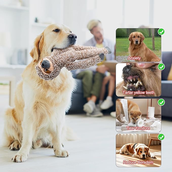 Koala No Stuffing Dog Toys for Large Dogs, Squeaky Crinkle Interactive Dog Animals Toys, Plush Teething Toys to Keep Them Busy, Cute Funny Dogs Gifts for Small Medium Large Breed