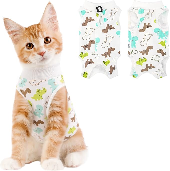 Cat Recovery Suit Female, Breathable Cat Onesie After Surgery Female for Abdominal Wounds or Skin Diseases, Surgery Recovery Suit Kitten Onesie After Spay Wear Anti Licking