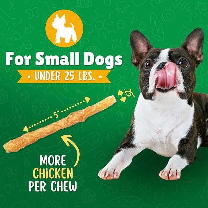 Chicken Wrapped Rawhide Dog Treats – 120ct. Rawhide Chew Sticks – Long Lasting Chews for Small Dogs Made in The USA with Natural Chicken and Beef Hide