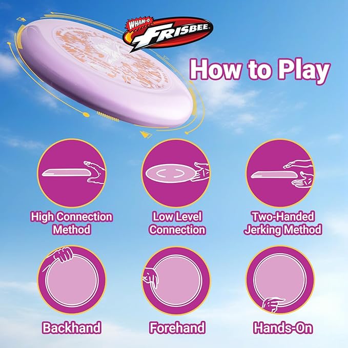 Wham-O Frisbee Freestyle Flying Disc 160g, 10.5 Inch Durable and Flexible Sport Disc for Outdoor Beach Backyard Family Fun