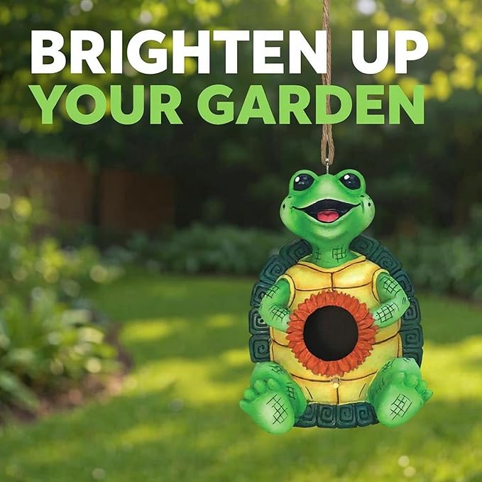 Spoontiques - Birdhouse - Garden Décor - Decorative Bird House for Yard and Garden Decoration - Hanging Novelty for Outdoor Patio - Turtle Birdhouse