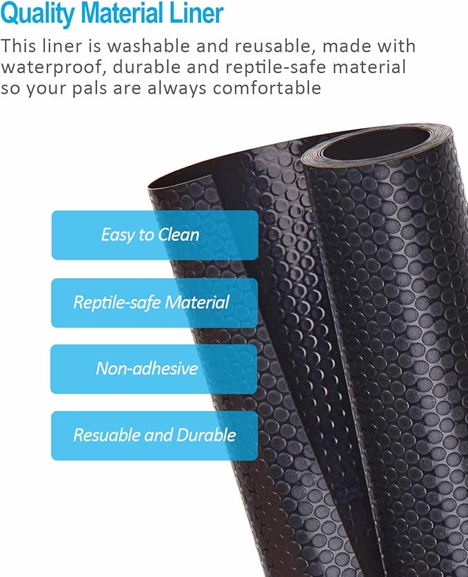 Bearded Dragon Tank Accessories, 120 Gallon Reptile Terrarium Mat Liner, Bearded Dragon Substrate for 4x2x2 Reptile Enclosure
