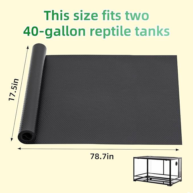 Bearded Dragon Tank Flooring, Reptile Tank Mat for Leopard Gecko, Snake, Lizard and Tortoise, Reptile Carpet Floor Liner for Lizard Cage, Cuttable Reptile Carpet Rolled, Substrate for Reptile Tank
