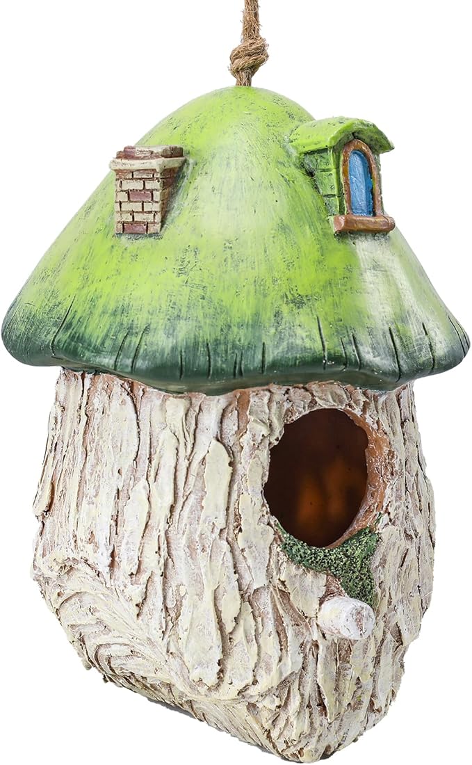 Yinns Bird House for Outside, Birdhouses for Outdoors Nesting, Decorative Resin Bird Houses for Yard Garden Decor, Water Proof