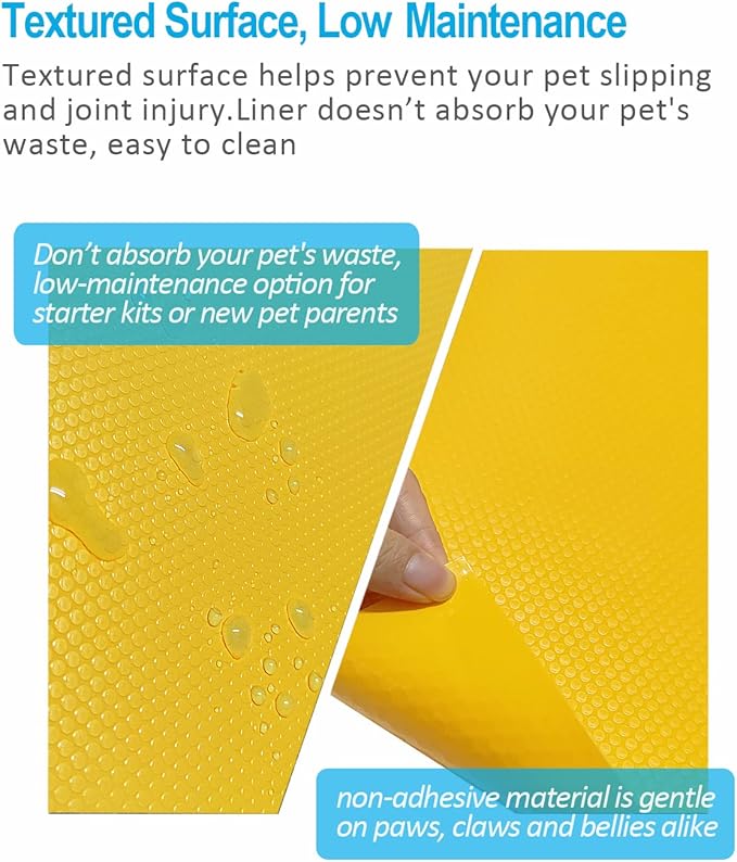 Bearded Dragon Tank Accessories, Reptile Terrarium Liner Substrate for Leopard Gecko, Snake, Lizard and Tortoise, Non-Adhesive Reptile Carpet Bedding for Reptile Tank, Yellow