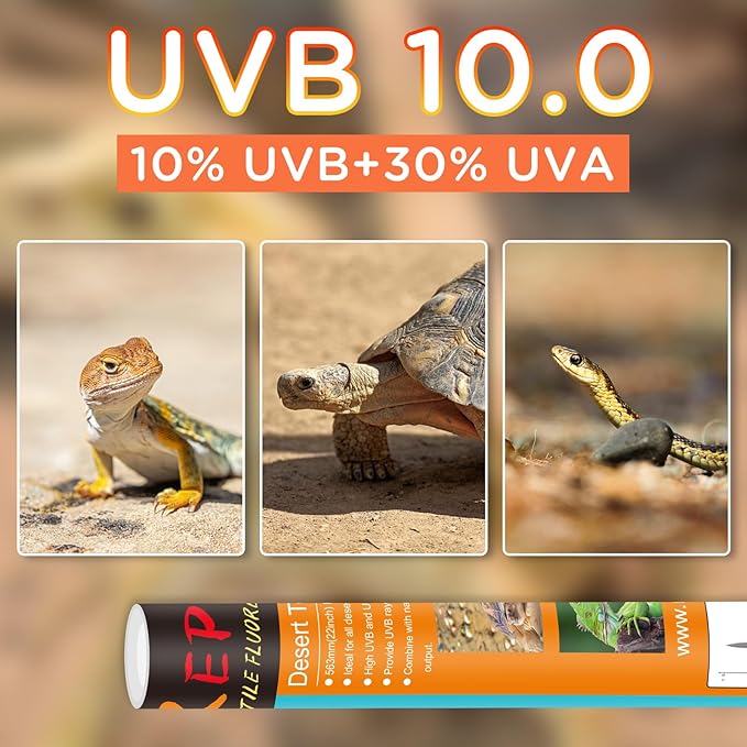 T8 UVB Reptile Light 15W 10.0,UVA UVB Light Bulb for Reptiles,Reptile UVB Lamp Tube for Bearded Dragon