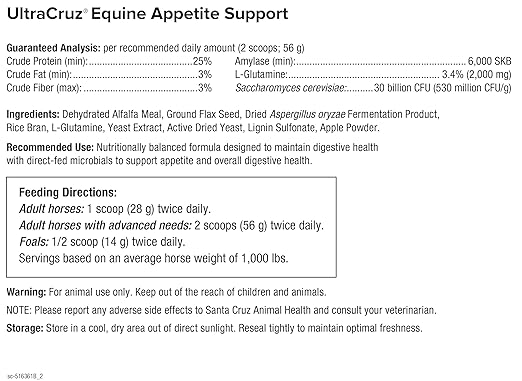 UltraCruz Equine Appetite Booster Supplement for Horses, 4 lb, Pellet (32 Day Supply)