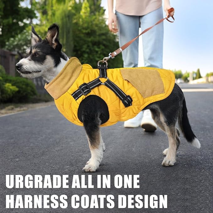 Mosucoirl Warm Dog Coats Pet Clothes, Waterproof Dogs Jacket Reflective Pet Outfits Winter Dog Cold Weather Coat Cozy Snow Jackets Vest for Small Medium Large Dogs Puppy Doggie