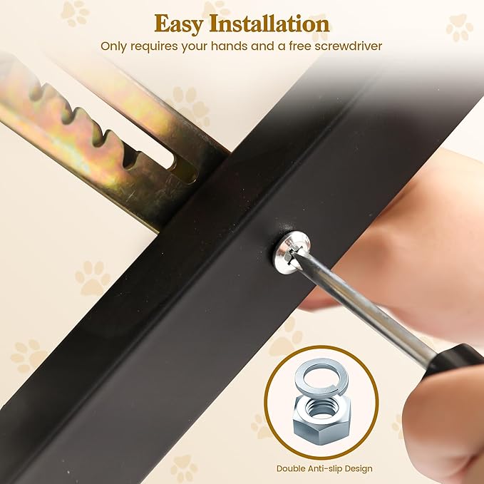 Small Dog Ramp for Bed Couch, Pet Ramp for Small Old Dogs Cats with 5 Adjustable Heights from 7.09" to 12.60", Portable Non-Slip Dog Ramp for High Bed, Couch, Hold up to 100 LBS