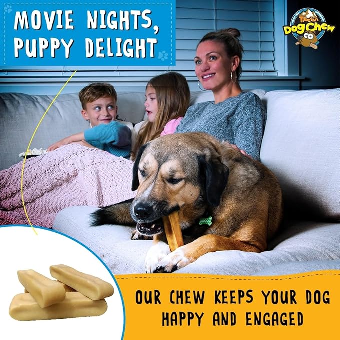 Tibetan Dog Chew Yak Cheese Sticks (5 Medium Chews) - Natural Handmade Treats for Medium Dogs, Long-Lasting, Easy to Digest with No Additives, Rawhide, Grains or Gluten, Perfect for Aggressive Chewers