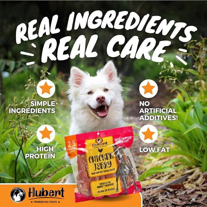 Hubert Pet Gourmet Duck Jerky Dog Treats: Healthy & Natural Training Snacks, Ideal for All Dog Sizes, Low Fat, High-Protein, 8 Ounce Trial Size
