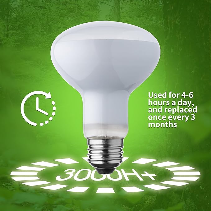 Reptile Heat Light Bulb, 100 Watt UVA Basking Spot Lamp Bulbs, Daylight Heating Spotlight for Turtle, Bearded Dragon, Tank, Lizard, Snake, Leopard Gecko, Chameleon, Ball Python - 4 Pack