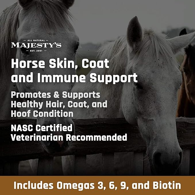 Majesty's Omega Wafers - Superior Horse/Equine Skin, Coat, and Immune Support Supplement - Omega 3, 6, 9, and Biotin (Peppermint, 60 Count)