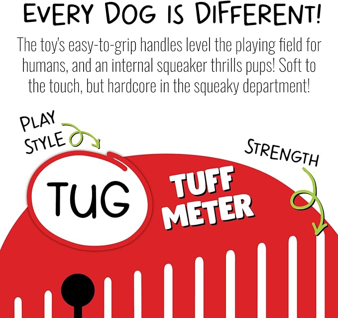 Jolly Pets Jolly Tug-a-Mal Cow Tug/Squeak Toy, Medium