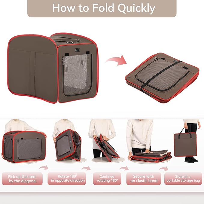 Petsfit Pop Up Dog Crates Kennel Carrier, Portable and Lightweight, Included Soft Mat and Carrying Case