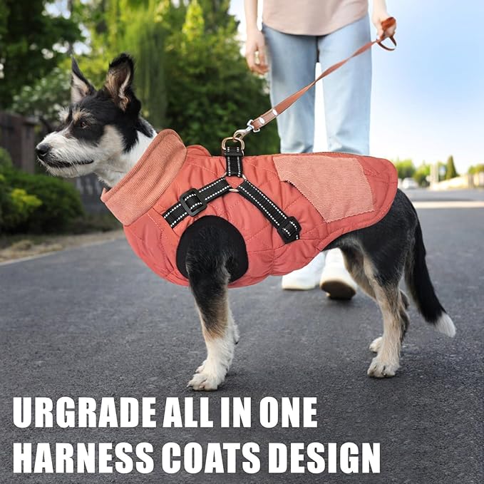 Mosucoirl Warm Dog Coats Pet Clothes, Waterproof Dogs Jacket Reflective Pet Outfits Winter Dog Cold Weather Coat Cozy Snow Jackets Vest for Small Medium Large Dogs Puppy Doggie