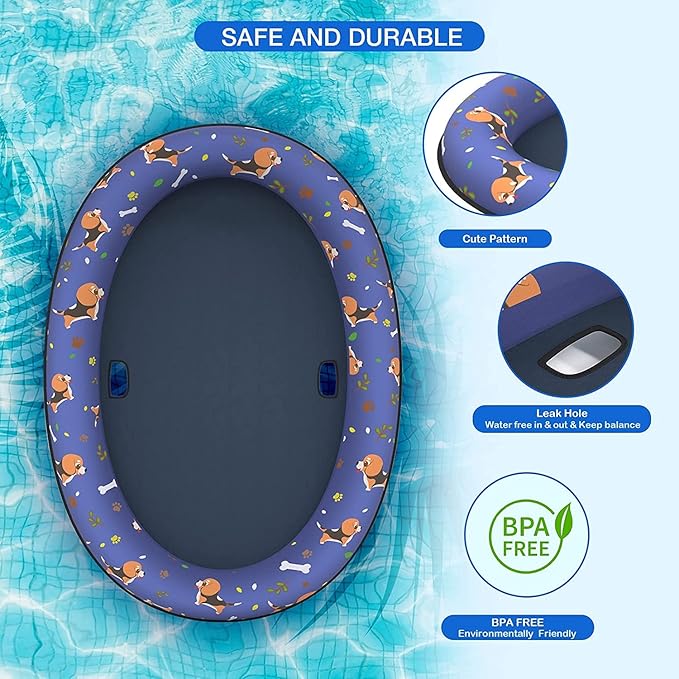 Pet Soft Dog Float Raft - Inflatable Dog Swimming Float for Summer (Large, Dog2)