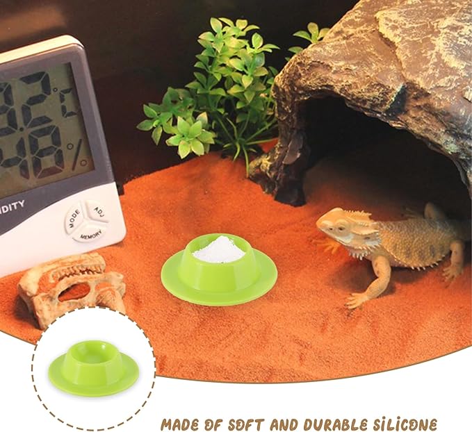 2 Pack Gecko Calcium Dish - Food and Water Bowl for Leopard Geckos, Small Reptiles
