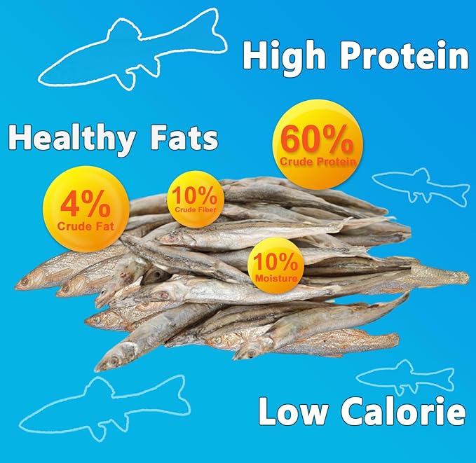 Amzey Minnows - 7 oz Freeze Dried - 100% Natural Premium Cat Treats - Minnows Treats - Freeze Dried Minnows for Cats & Dogs - Bulk Package Minnows (1.6 "to 2.8" Length Each)