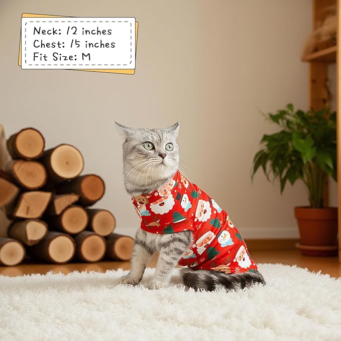 EXPAWLORER Cat Christmas Sweater - Sweaters for Cats Only Soft Warm Pet Clothes, Fall and Winter Xmas Coat Pullover Design, Fleece Sweatshirt Clothing Also for Puppy Small Dogs, Medium