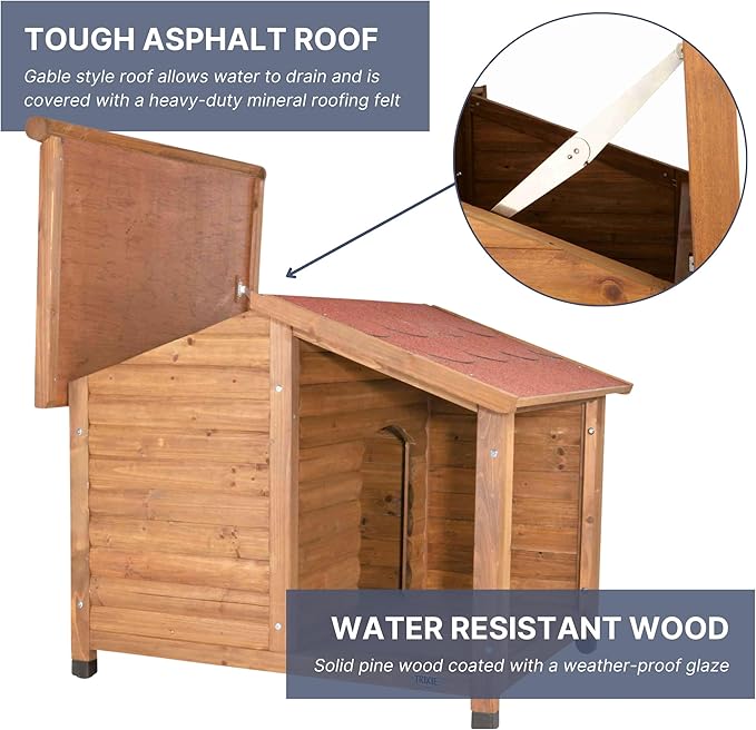 TRIXIE Natura Lodge Dog House, 39.5" L X 35.5" W X 32.5" H
