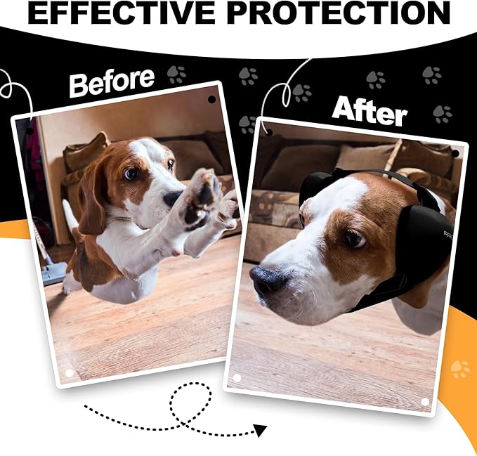 PROHEAR Ungrade Gel Pads Dog Ear Muffs Hearing Protection for Dogs, NRR 28dB for Thunder, Hunting, Tourism,Medium - Black