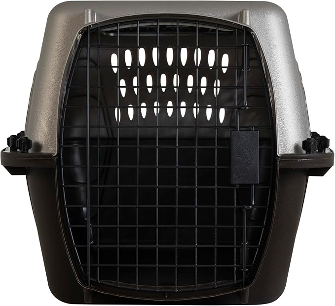 Petmate Dog Crates for Small Dogs & Cat Carriers, Two-Door Plastic Pet Kennel, Top & Front Loading, Made in USA, 24" For Pets Up To 15 lb, Pearl Tan