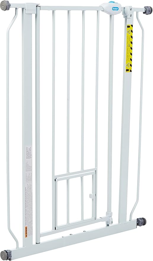 Carlson Extra Tall Walk Through Pet Gate with Small Pet Door, Includes 4-Inch Extension Kit, 4 Pack Pressure Mount Kit and 4 Pack Wall Mount Kit