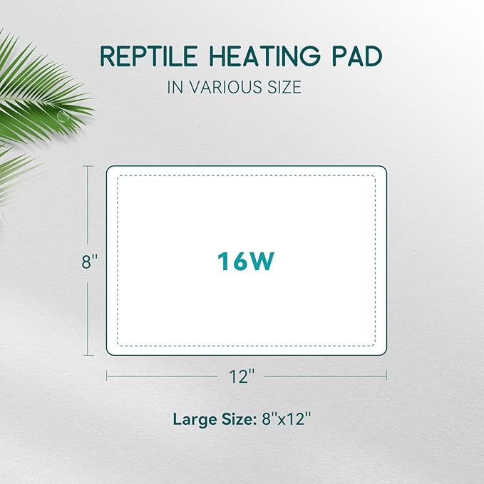 Luxbird Reptile Heating Pad 8x12 Inch with Dual Output Reptile Thermostat LB-2SC Combo Set Under Tank Terrarium Heating Mat for Turtles, Lizards, Frogs, and Other Reptiles