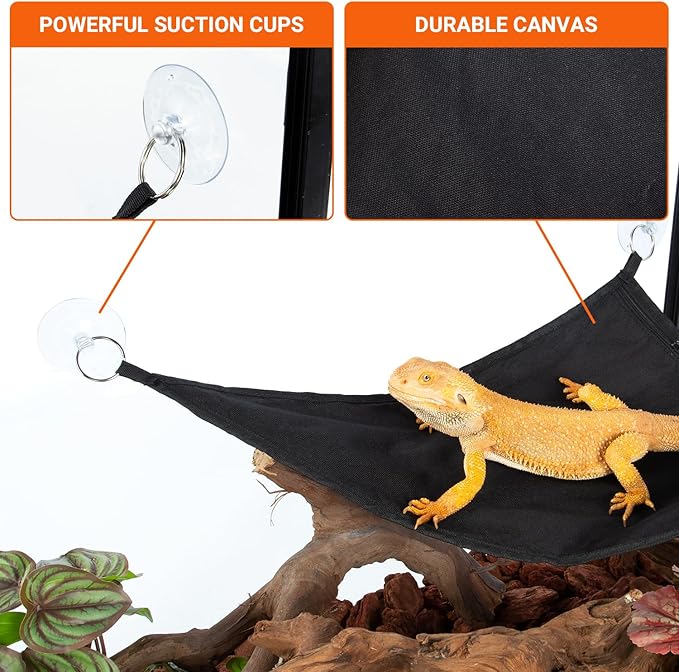 REPTI ZOO Reptile Heating Hammock, Reptile Hammock and Reptile Heating Pad with Dimming Temprature Controller 2-in-1 for Chameleon, Lizard, Gecko, Iguana