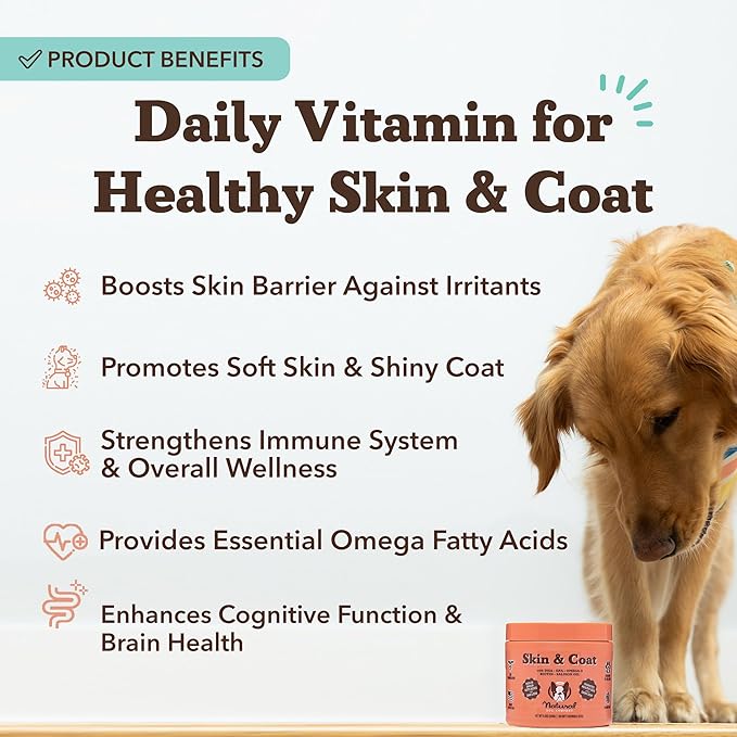 Natural Dog Company Skin & Coat Essentials Bundle, Skin & Coat Supplement + Skin Soother Healing Balm, Promotes Healthy Skin & Coat and Relieves Dry, Itchy Skin