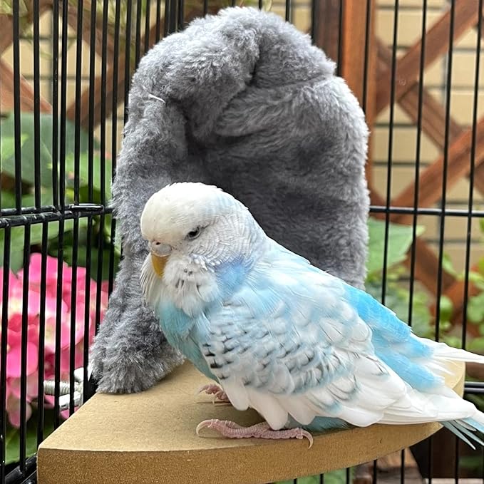 Comfort Corner Fleece Bird Blanket Parrot Cage Snuggle Hut Warm Bird Nest House Bed Hanging Hammock Toy for Parakeet Cockatiel Pigeon Small Animals Shelter Plush Bedding(Size L)