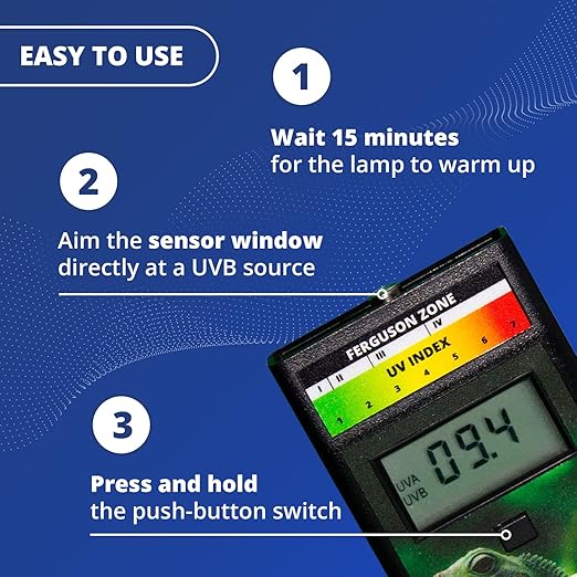 Model 6.5R Reptile UV Index Meter, Handheld Digital Radiometer for Measuring Ultraviolet Light, Measures 280-400 nm with Range from 0-199.9 UV Index, Made in USA, ABS Polymer, Black