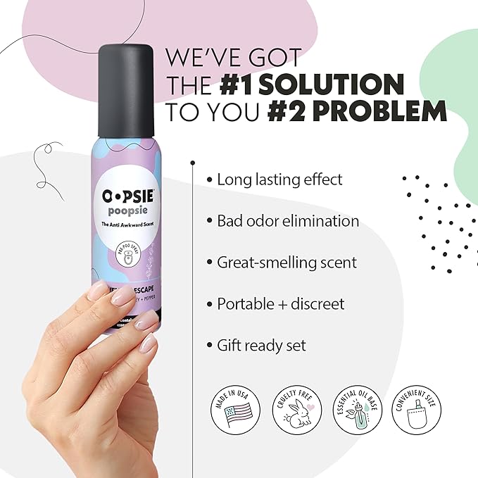 Pre GO toilet spray, discreet & portable original Pre-poo spray to use on the go. Assorted scents Lavender Scape/Summer Sea Toilet Odor Eliminator 2oz bottle Gift Set 2 pack
