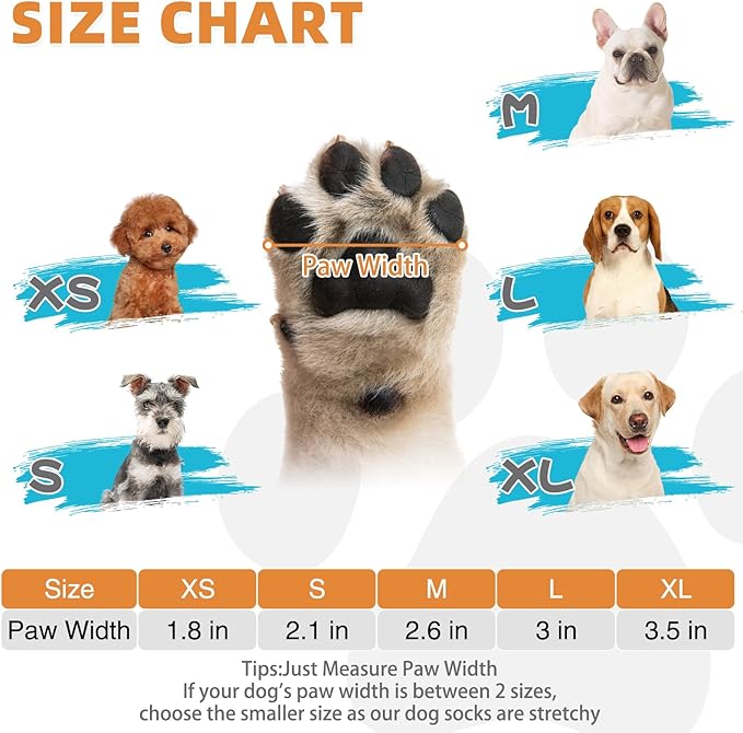 KOOLTAIL Dog Socks for Hot Pavement, Summer Breathable Dog Socks to Prevent Licking Paws, Non Slip Pet Boots&Paw Protectors for Hardwood Floor,Grippy Shoes for Small Medium Large Senior Dogs,Orange XL