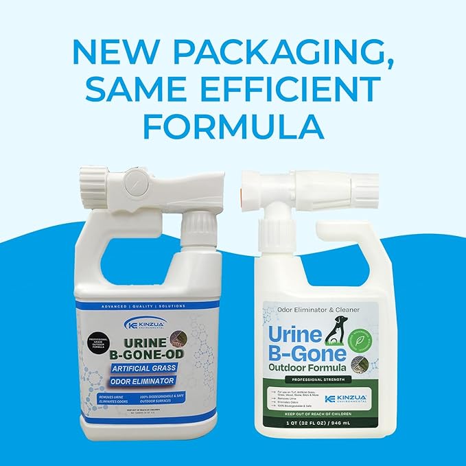 KINZUA ENVIRONMENTAL Urine B-Gone OD Professional Pet Urine Enzyme Cleaner, Pet Yard Odor Eliminator for Artificial Grass, Concrete & More, 32 fl oz