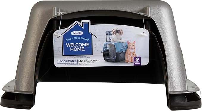 Petmate Dog Crates for Small Dogs & Cat Carriers, Two-Door Plastic Pet Kennel, Top & Front Loading, Made in USA, 24" For Pets Up To 15 lb, Pearl Tan