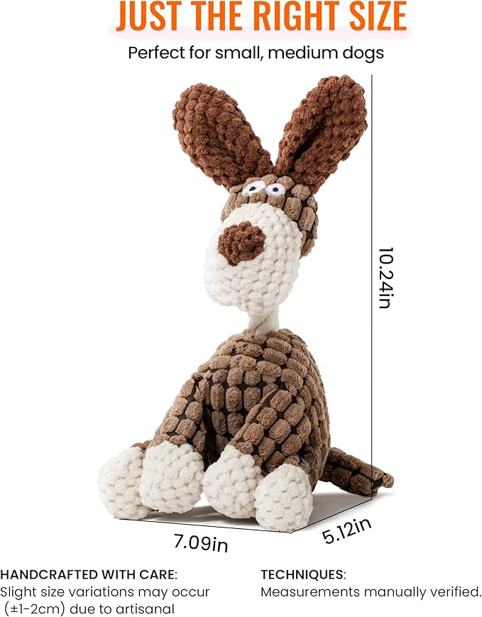 3-Pack Squeaky Plush Dog Toys - Adorable Animal Designs with Soft Cotton Filling, Cute Stuffed Dog Chew Toys for Small, Medium Non-Aggressive Chewing Dogs Chewer (Giraffe&Donkey&Dog)
